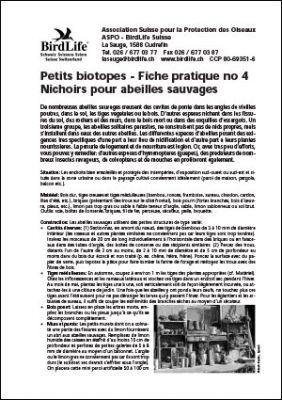 Petits biotopes – Nichoirs pour abeilles sauvages