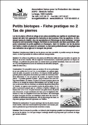 Petits biotopes – Tas de pierres